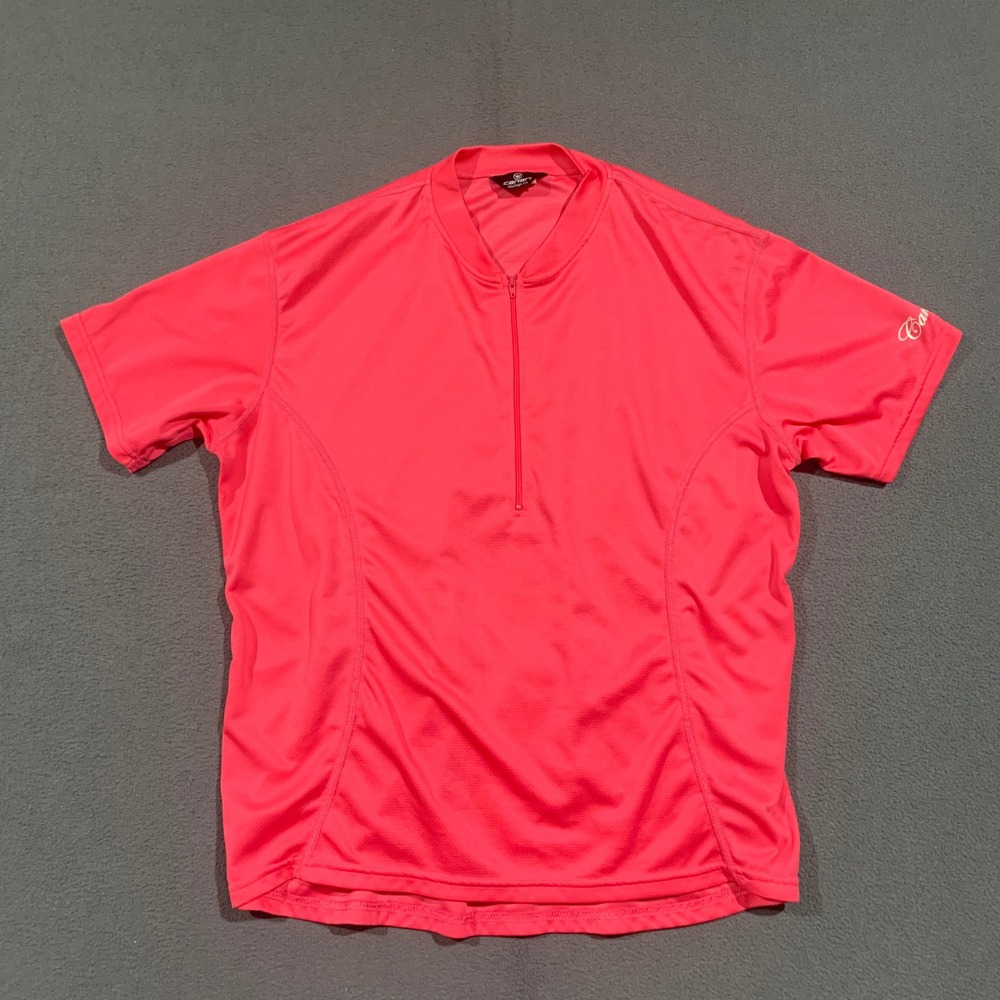 Canari Womens 2X Pink 1/4 Zip Short Sleeve‎ Cycling Jersey Rear Pockets USA Made